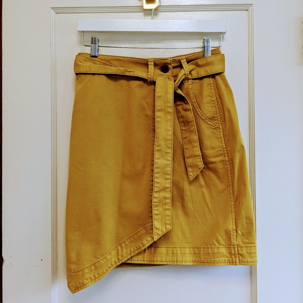 Anthro Pilcro Wrap Chino Skirt with Pockets